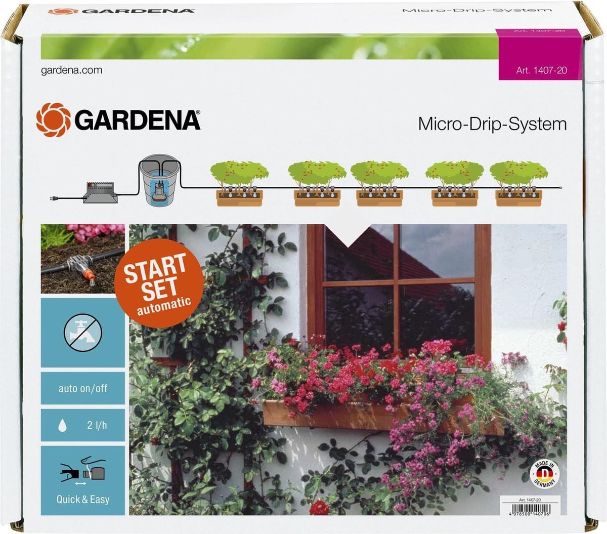 GARDENA Set voor volautomatische bloembakbesproeiing