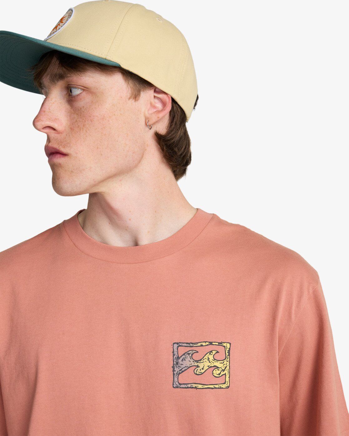 T-Shirt BILLABONG "CRAYON WAVE SS", Herren, Gr. M, rosa (dusty rose), Obermaterial: 100% Baumwolle, Shirts T-Shirt, aus Baumwolle, für Erwachsene dusty rose M