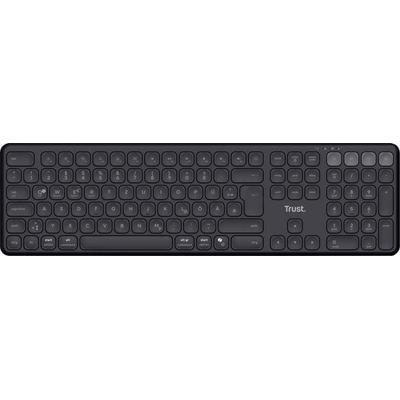 Trust Vaiya Bluetooth® Tastatur Deutsch, QWERTZ Schwarz Wiederaufladbar