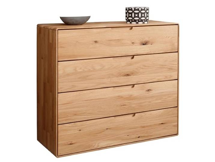Lomadox Kommode Massivholz geölt 100 cm breit Wohnzimmerschrank Wohnzimmermöbel Schubladenkommode modern in massiver Eiche