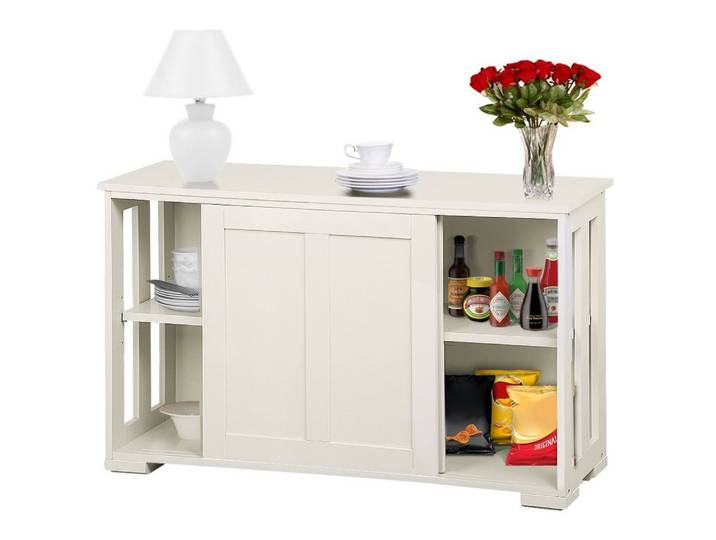 Yaheetech Kommode Küchenschrank Unterschrank, Sideboard mit Stauraum und Schiebetüren