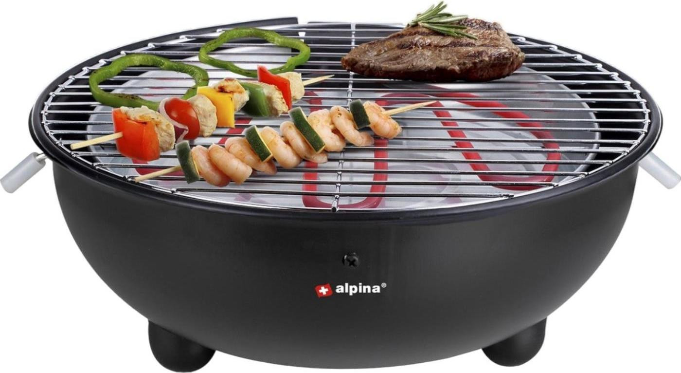 Alpina Design Elektrische Tafelbarbecue 1250W met 30 cm diameter