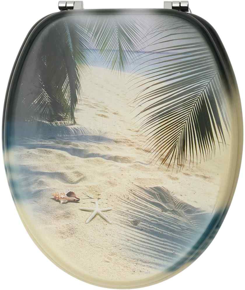 vidaXL Sièges de toilette avec couvercle 2 pcs MDF Design de plage