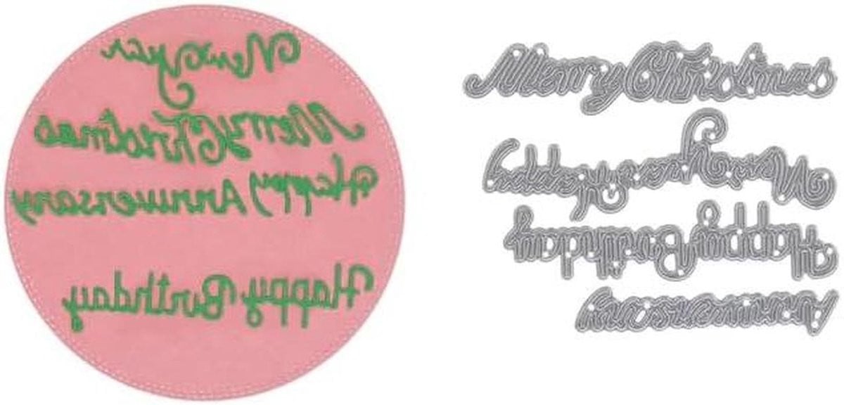 Stanssjabloon Belettering Zilver Metaal 82 x 13 cm