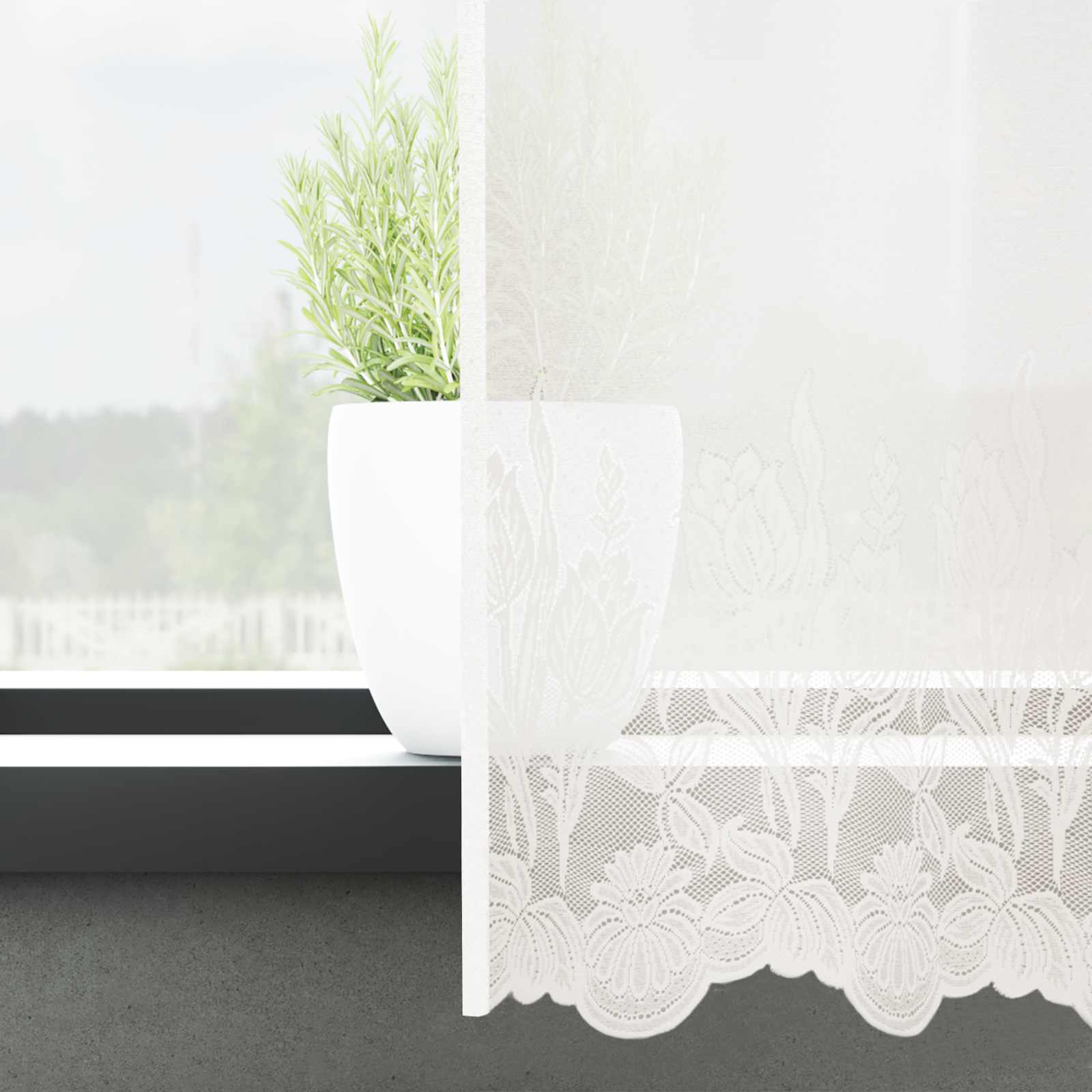 vidaXL Rideau en Dentelle Blanc 245 x 500 cm Polyester