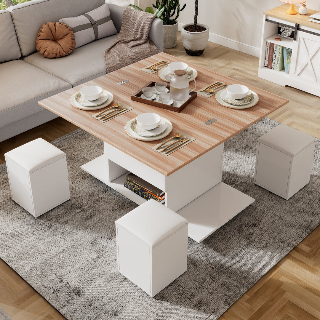 Brayden Studio Coffee Table Natural Wood 48cm H X 100cm W X 50cm D