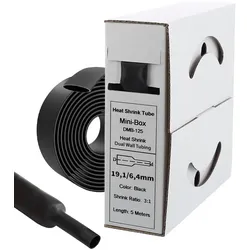 5m Schrumpfschlauch mit Kleber 19mm>6mm schwarz Ratio 3:1