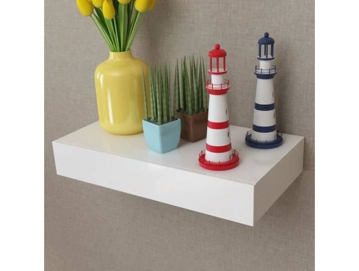 Étagère murale avec 1 tiroir - KAI - MDF Blanc - Finition mate - Contemporain - Design
