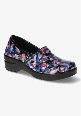 Women's Lyndee Flats by Easy Street in Blue Patent Patent (Size 8 1/2 M)