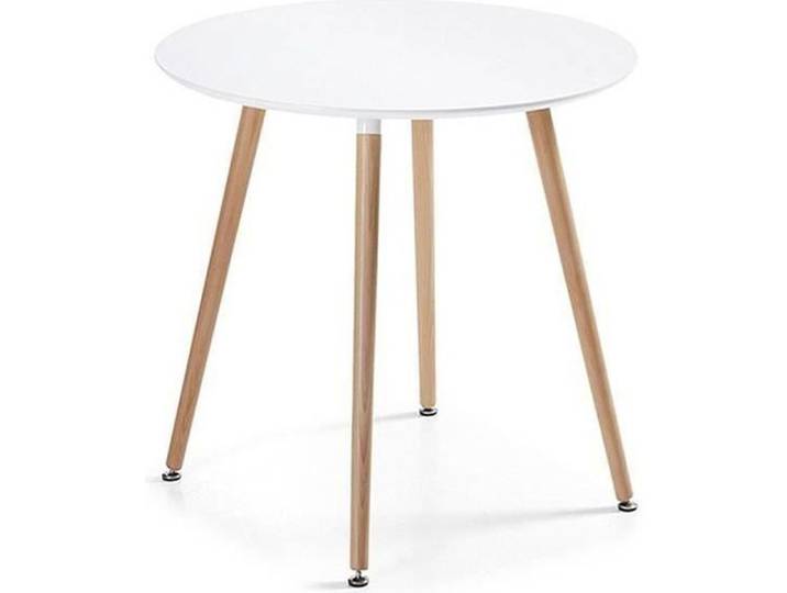 Table à manger ronde design blanche 80cm - Alta