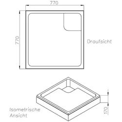 Neuesbad Wannenträger für Kaldewei Duschplan 80x80x6,5 SD21012