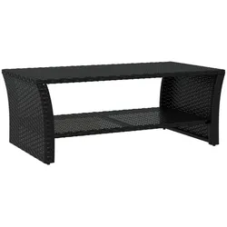 vidaXL Couchtisch Schwarz 100x50x40 cm Poly Rattan