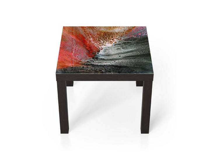 DEQORI Couchtisch 'Magma Malerei', Glas Beistelltisch Glastisch modern