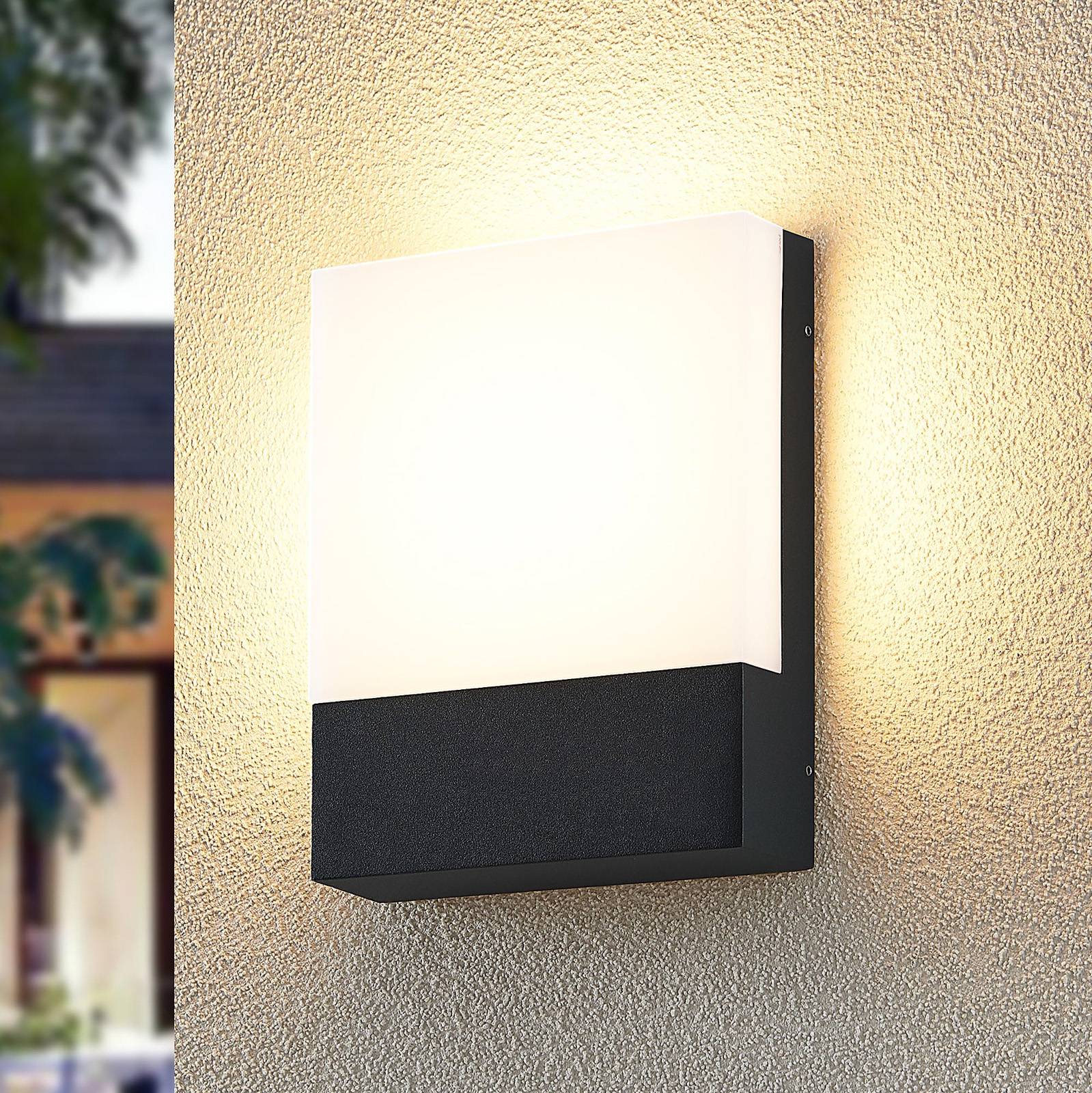 LED Outdoor Wall Light Vanira Lindby, Black, Aluminium, Modern, Outdoor Wall Light