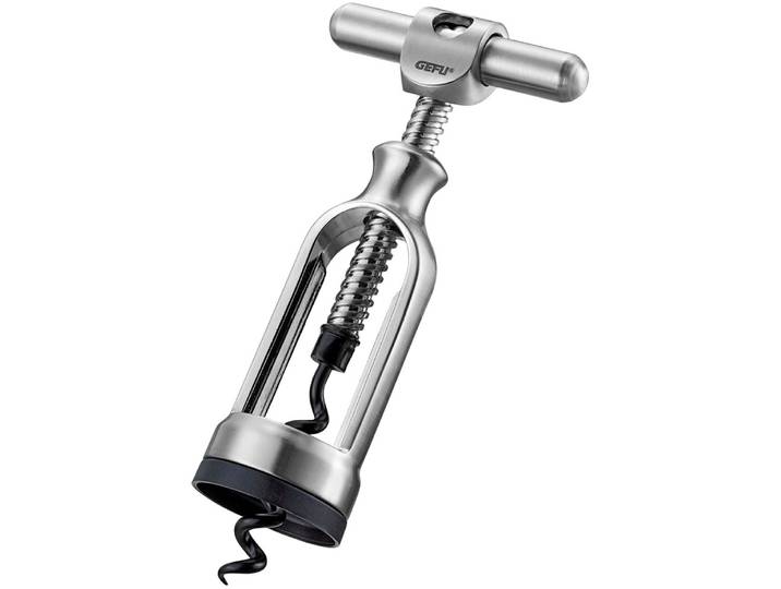 Korkenzieher GEFU DEGUSTO , silber, B:7cm H:14,5cm T:3,5cm, Kunststoff, Metall, Korkenzieher, Korkenzieher, elegantes Design, einfache Handhabung, robuste Qualität