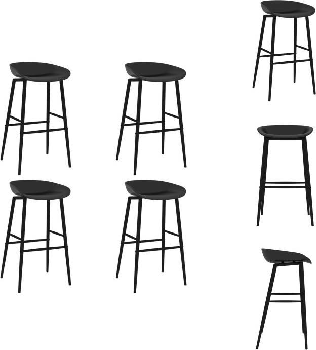 vidaXL Barkrukken, set van 4, zwart