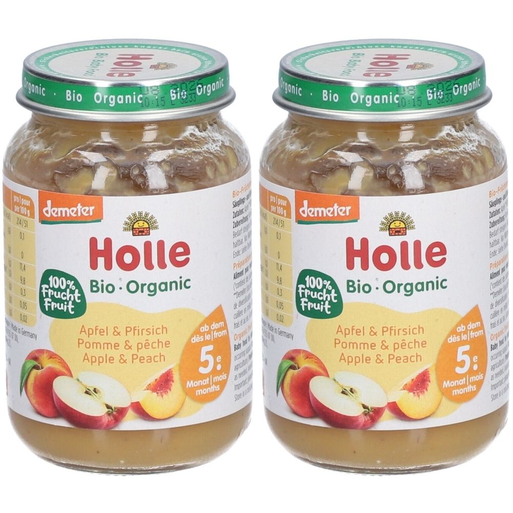 Holle Apfel & Pfirsich 190 g x2 2x190 Set