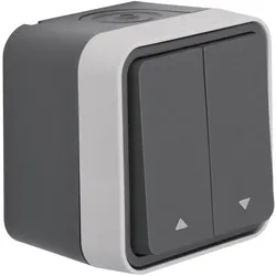 Hager WNC302 Jalousie-Serientaster mit Aufdruck Symbol Pfeil, W.1 IP55, grau