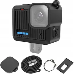 Puluz Zestaw Futerał Etui Obudowa Osłona Dekielek Klapka Pasek GoPro HERO 4K 2024 / PU717B, Action Cam Zubehör, Schwarz