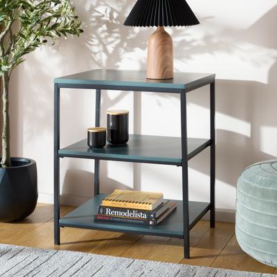 "SAFAVIEH Zeke 24-Inch Metal Bookshelf, Dark Teal, Modern - 24"" x 18.1"" x 28.1"""