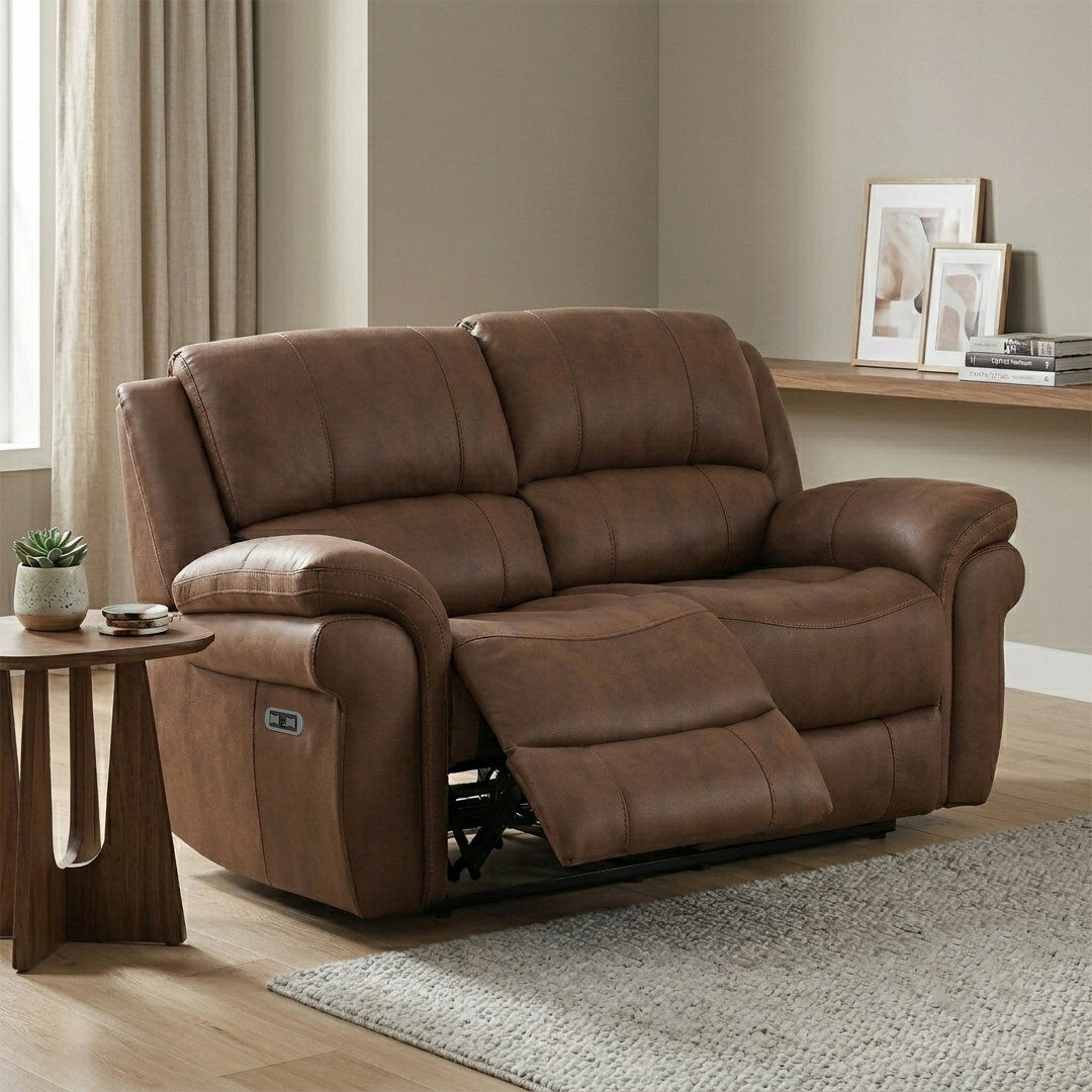Lark Manor Coomes 2 Seater Electric Reclining Loveseat Tan 100cm H X 168cm W X 90cm D