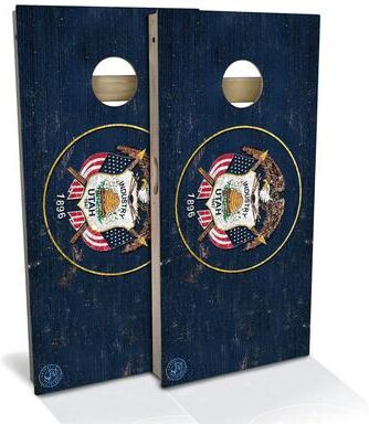 Skip's Garage Utah Flag Outdoor Cornhole Board Set