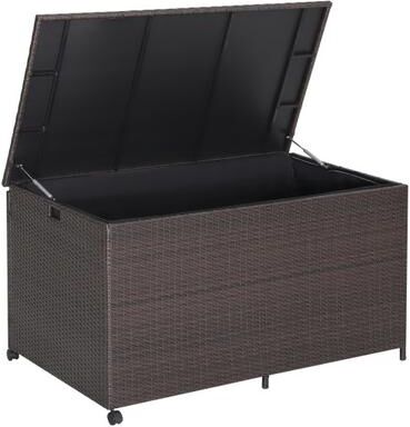 Costway Outdoor Wicker Storage Box with Zippered Liner-133 Gallon