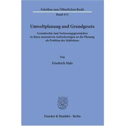 Umweltplanung und Grundgesetz., Fachbücher von Friedrich Malz