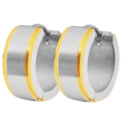 Klappcreolen ADELIA´S "Ohrringe – Klappcreole aus Edelstahl", Damen, Gr. Damen, Edelstahl, gold (silber), Ohrringe Klappcreolen, Ideal zum Verschenken – schlicht und stilvoll