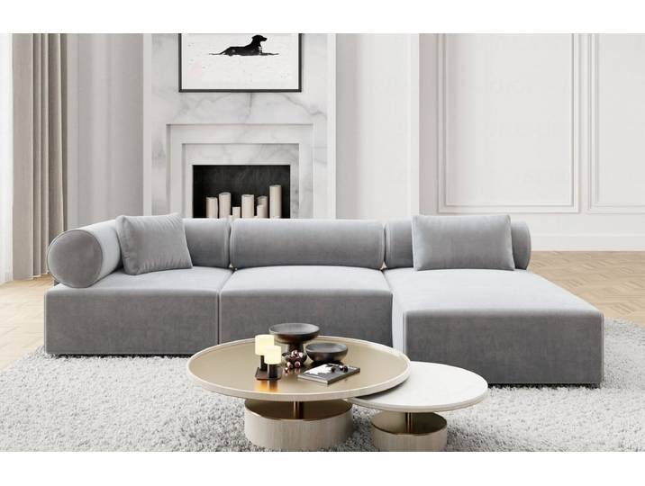 Couch Laguardia L-Form in Stoff