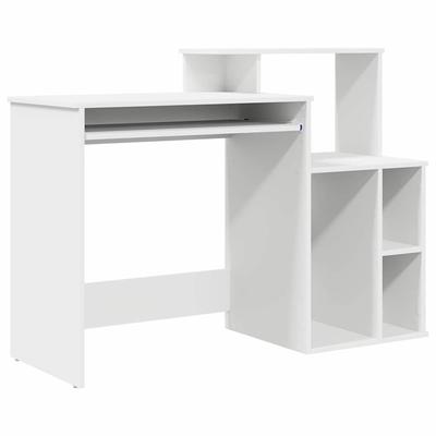 vidaXL Schreibtisch mit Regal Weiß 120,5 x 44 x 88,5 cm Holzwerkstoff