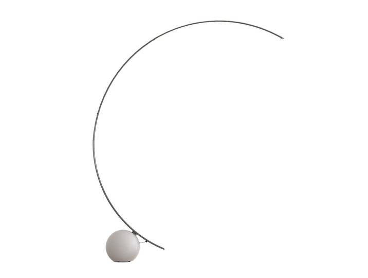 BONTEMPI lampadaire CIRCLE (Structure argent naturel et base ciment blanc - Acier laqué et ciment)