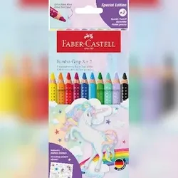 FABER-CASTELL Faber Castell Buntstift Grip Jumbo 5,3 mm Einhorn 8+2 Etui