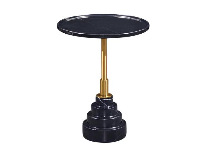 Xlmoebel Beistelltisch Runder Couchtisch aus schwarzem Marmor mit elegantem Design (1-St., Beistelltisch), Hergestellt in Europa