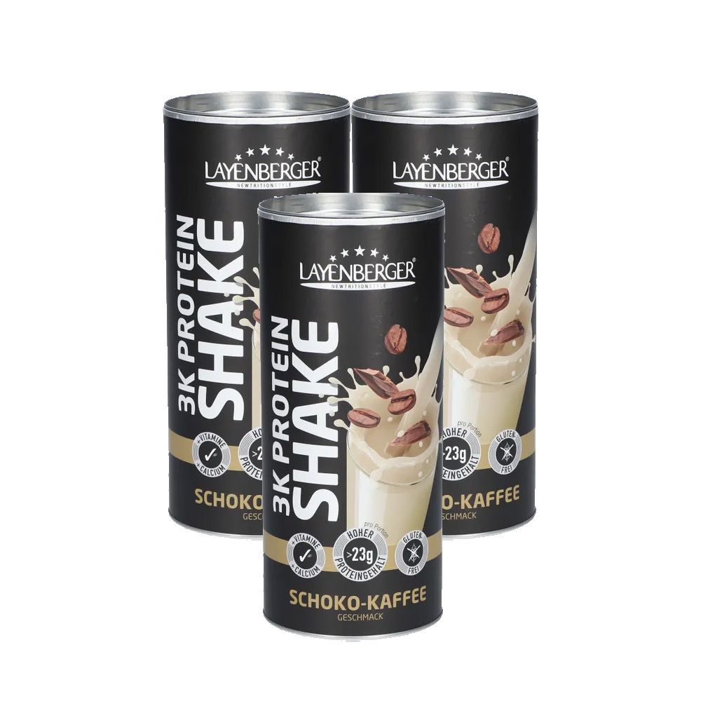 3x Layenberger 3K Protein-Shake, Schoko-Kaffee 3x360 g Pulver