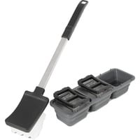 Eis-Reinigungsbürste, Grill-Reinigungsbürste schwarz/edelstahl, mit 3 Eishaltern