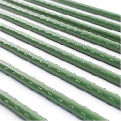 Wiltec, Pflanzen Zubehör, Toboli 20x Pflanzstäbe grün 150cm Ø11mm Rankstab Metall Kunststoff Tomatenstange (1.10 cm, 1.10 cm)