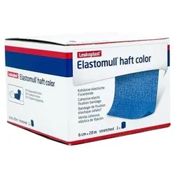 Elastomull haft color 6 cmx20 m Fixierbinde blau Adequapharm