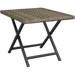 vidaXL Klapptisch Grau 45x35x32 cm Poly Rattan