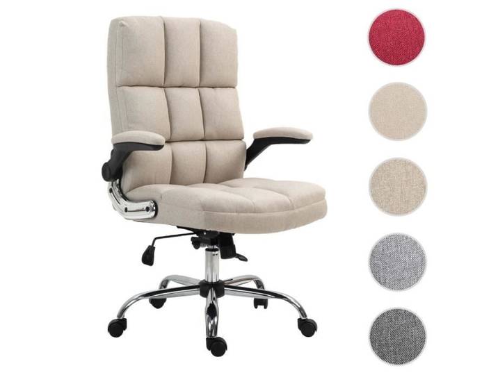 Chaise de bureau pivotante - HWC-J21 - Réglable en hauteur - Tissu gris-clair