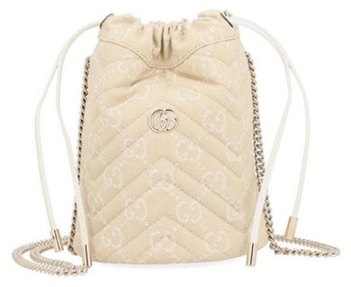 Gucci Handtasche Damen GG Marmont Bucket Bag Creme 837756-FAEVD-9552