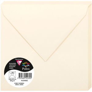 Clairefontaine Briefumschläge Pollen, elfenbein, ohne Fenster, selbstklebend, 120g/m², 20 Stück