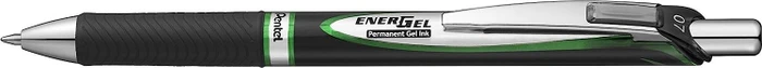 Pentel EnerGel Document BLP77 Gelschreiber schwarz/silber 0,35 mm, Schreibfarbe: grün, 1 St.