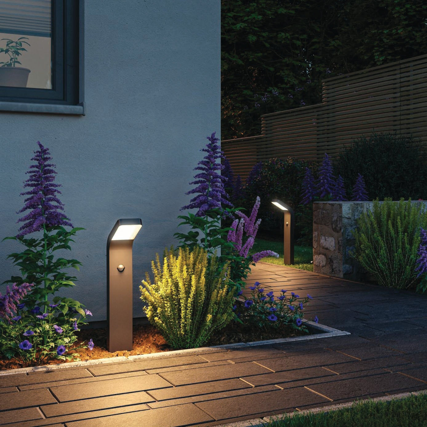 Paulmann - Outdoor Kulma 9W LED Bollard Light with Motion Detection in Anthracite