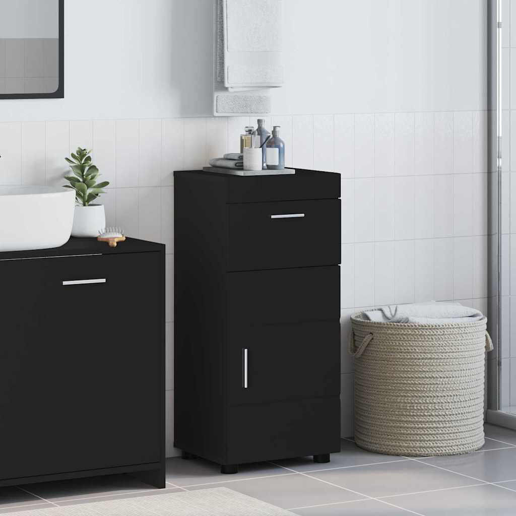 17 Stories Bathroom Cabinet 37 X 31.5 X 82 Cm Engineered Wood Black 82cm H X 31.5cm W X 37cm D
