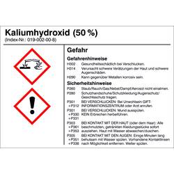 SafetyMarking 21.B1200.12 Gefahrstoffetikett G012 Kaliumhydroxid (50%) Folie selbstklebend (B x H) 105 mm x 74 mm 1 St.
