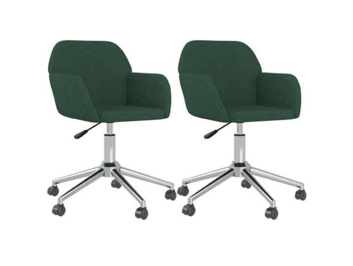 LMTYOENFG 2er Set Esszimmerstühle Drehbar Stoff Dunkelgrün Höhenverstellbare Polstersessel mit Armlehne für Küche, Esszimmer und Arbeitszimmer mit weicher Polsterung.