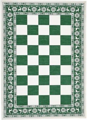 YUN Runner Rug, Washable Christmas Checkered Rug, Non Slip Low Pile Carpet for Entryway or Kitchen