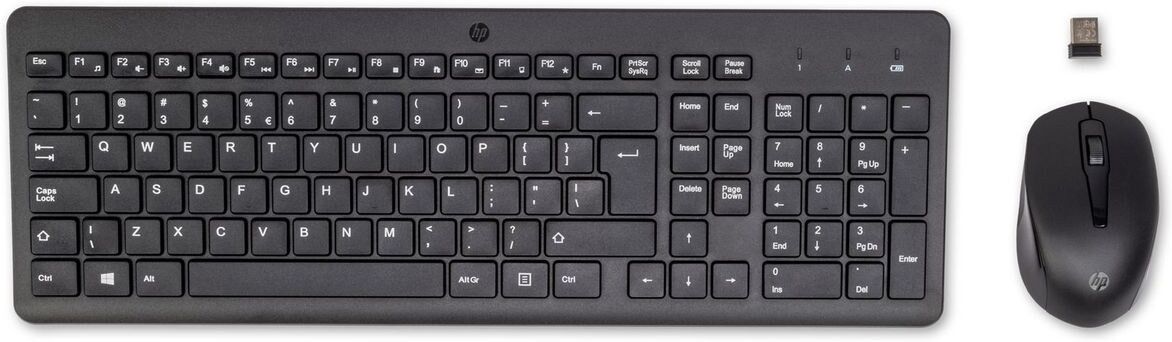 HP 330 Wireless Keyboard and Mouse Combo - International English QWERTY Layout, Black (2V9E6AA#ABB)