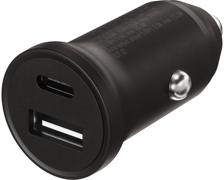X2O Dobbelt Biloplader USB-A & USB-C / 30W - Sort